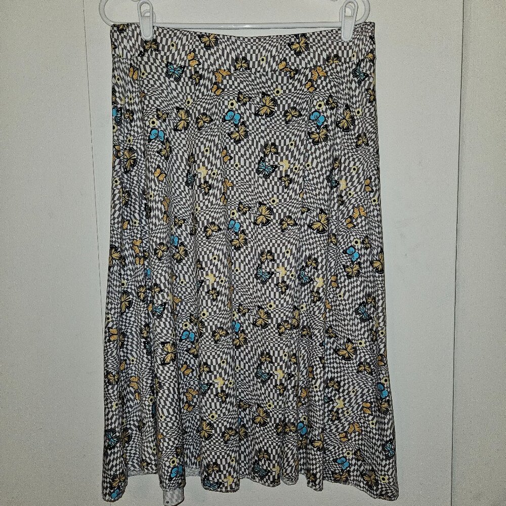 NWT Emily Stacy Butterfly Print Midi Skirt (2X)